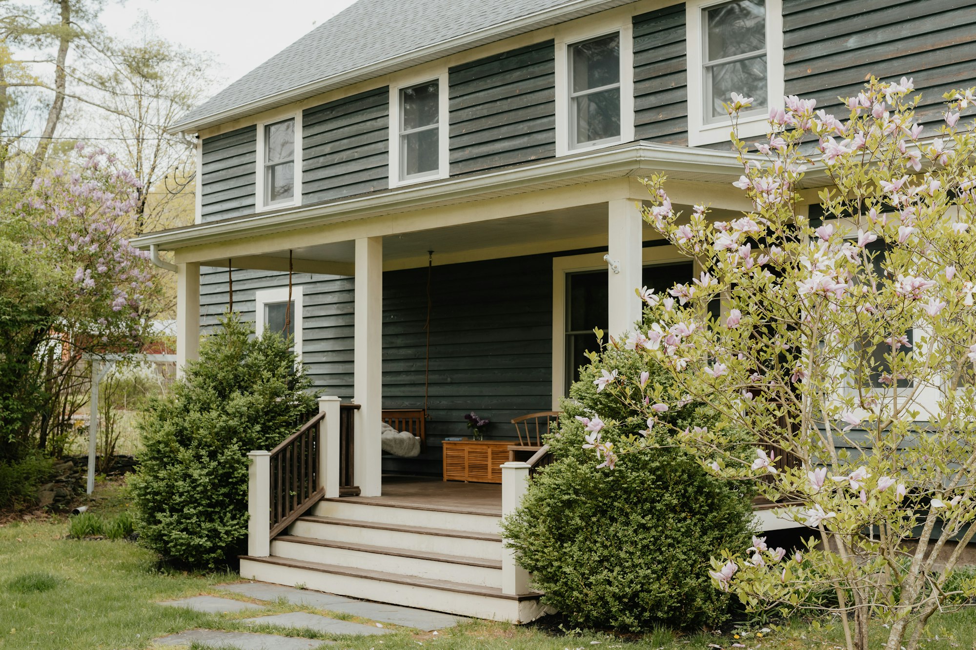 A front porch on a renovated TruPorch home